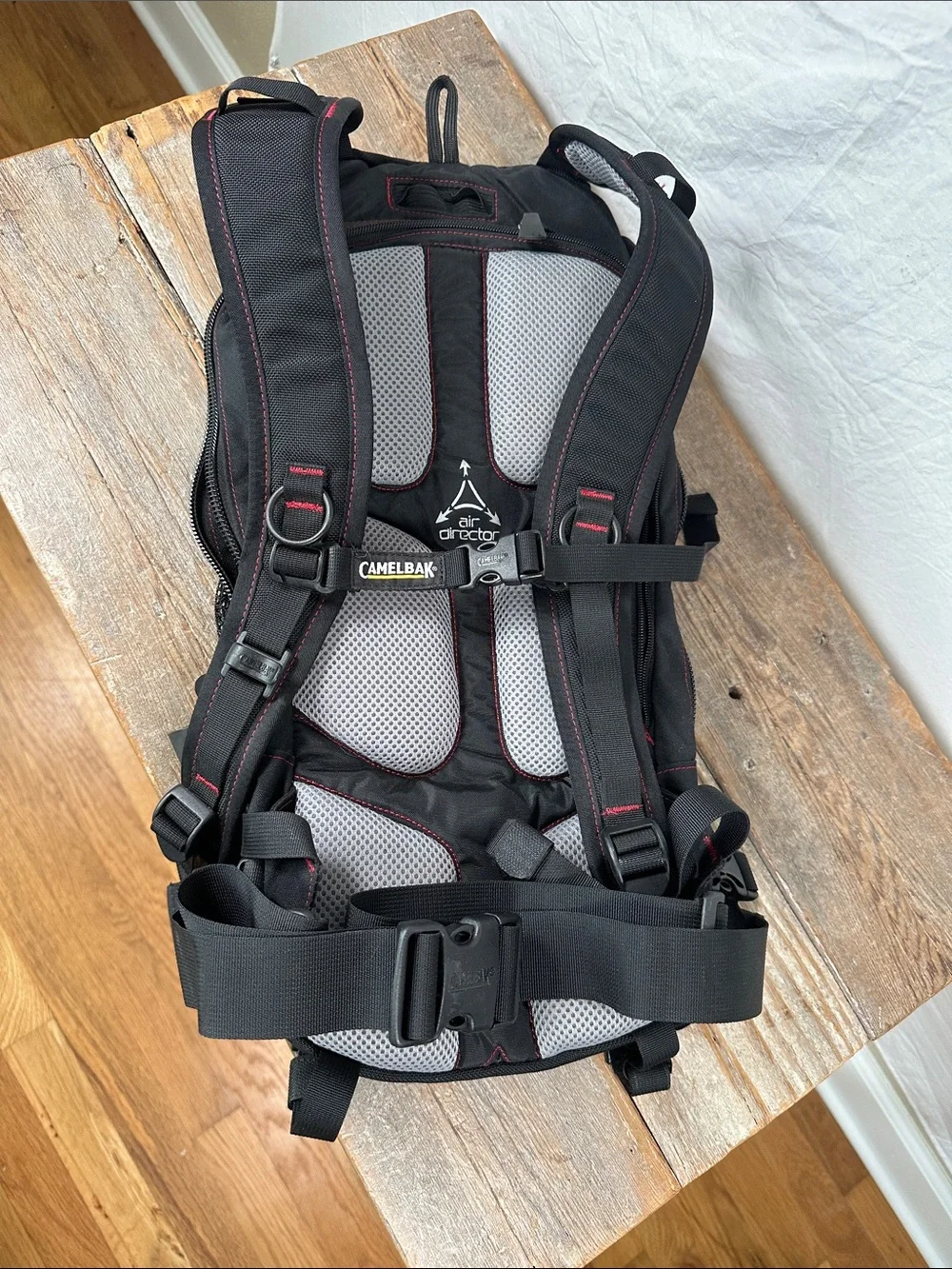 Mayhem CamelBak Black Backpack with Red Stitching Hydration Pack